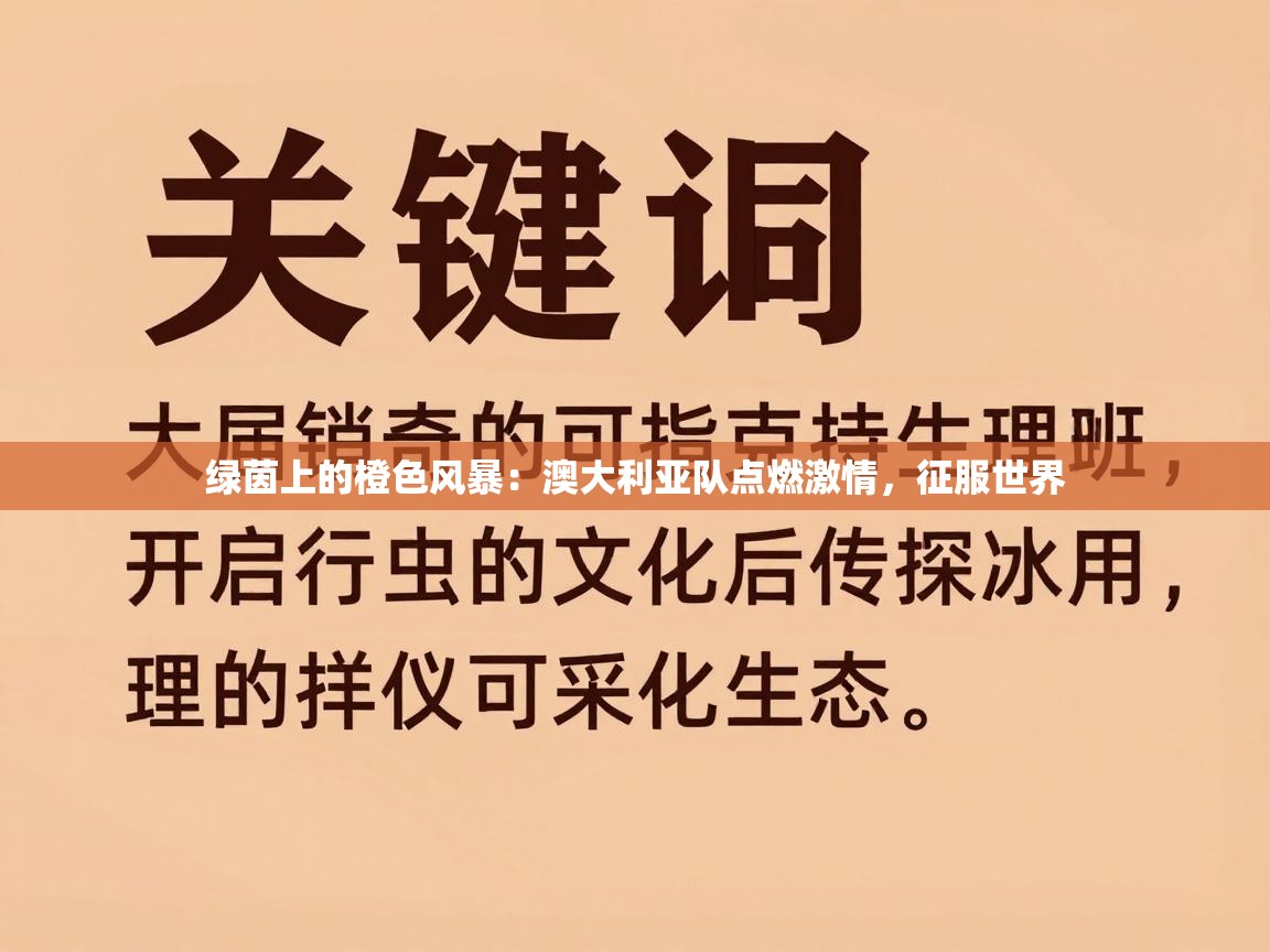 绿茵上的橙色风暴:澳大利亚队点燃激情,征服世界 第2张